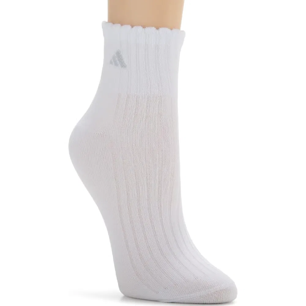 Женские спортивные носки до щиколотки комплект из 3 штук Adidas, White/Grey — фото 2