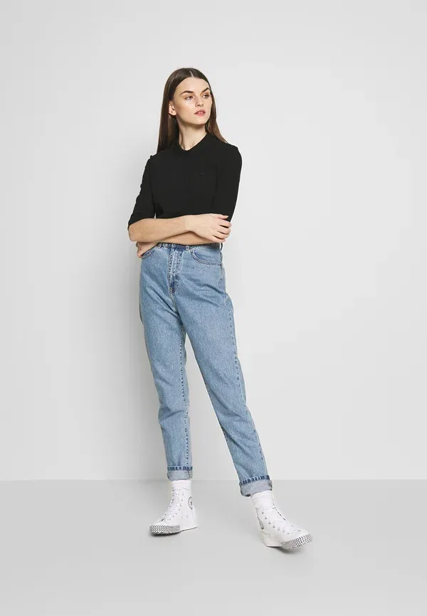 Футболка поло Lacoste, черная — фото 2
