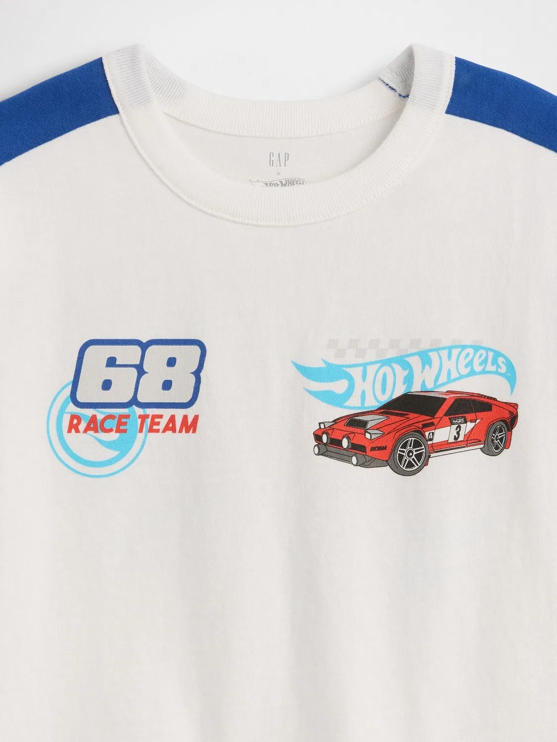 Футболка с графическим принтом Hot Wheels Gap, белый — фото 3