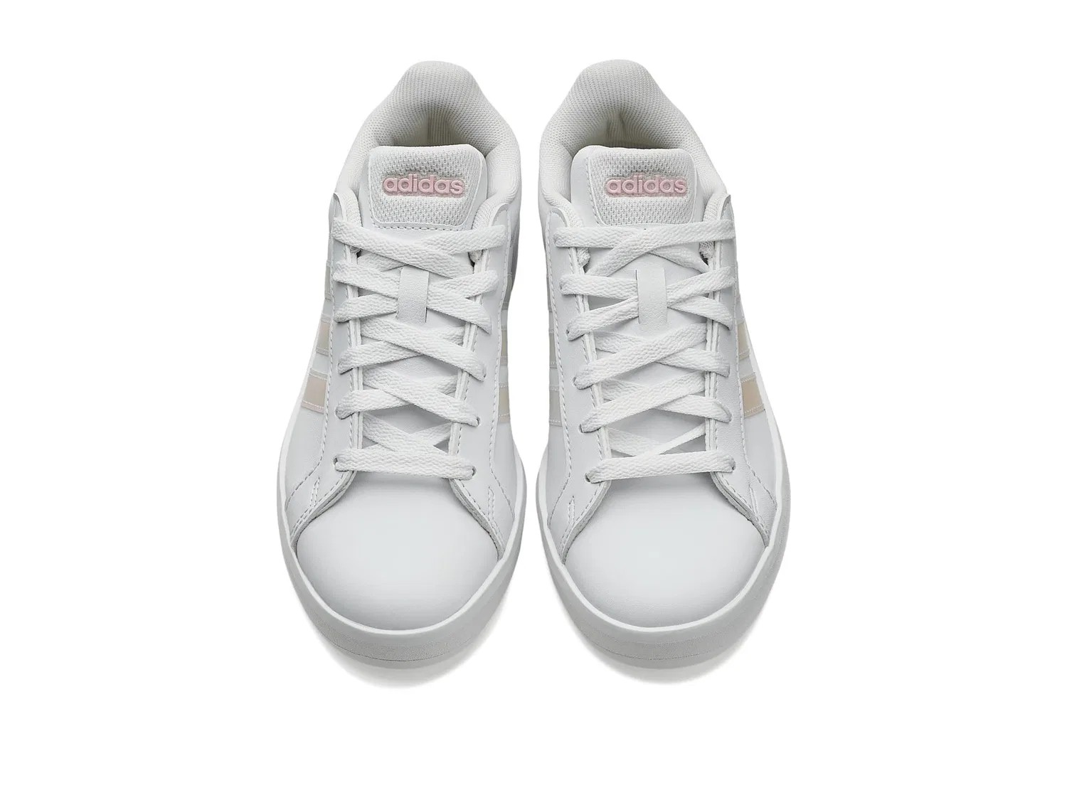 Детские кроссовки Grand Court 3.0 (для детей постарше) Adidas Kids, White/Iridescent/Almost Pink — фото 3
