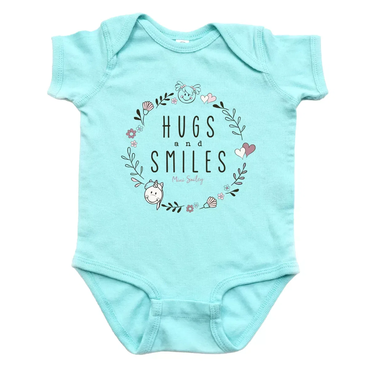 Детское боди для мальчиков с коротким рукавом Mini Smiley Hugs and Smiles The Juniper Shop, Chill