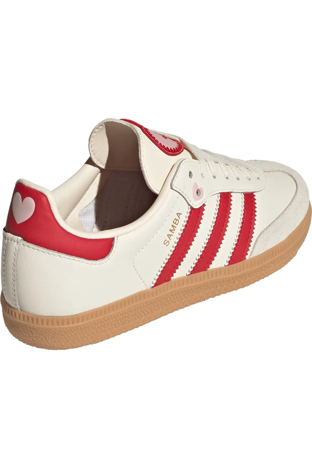 Детские кроссовки футбольные Samba adidas, Cream/Scarlet/Gum — фото 2
