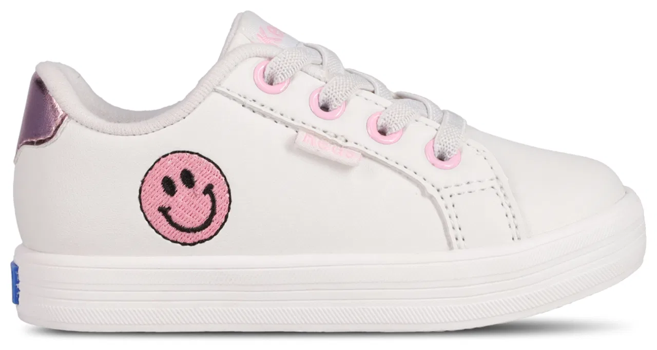 Детские кеды для девочек на эластичных шнурках Kara Court Elastic Lace Keds, белый