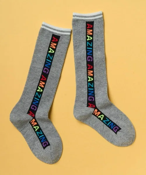 Детские носки с неоновым радужным логотипом, модель Rainbow Logo, tutuanna, Red — фото 3