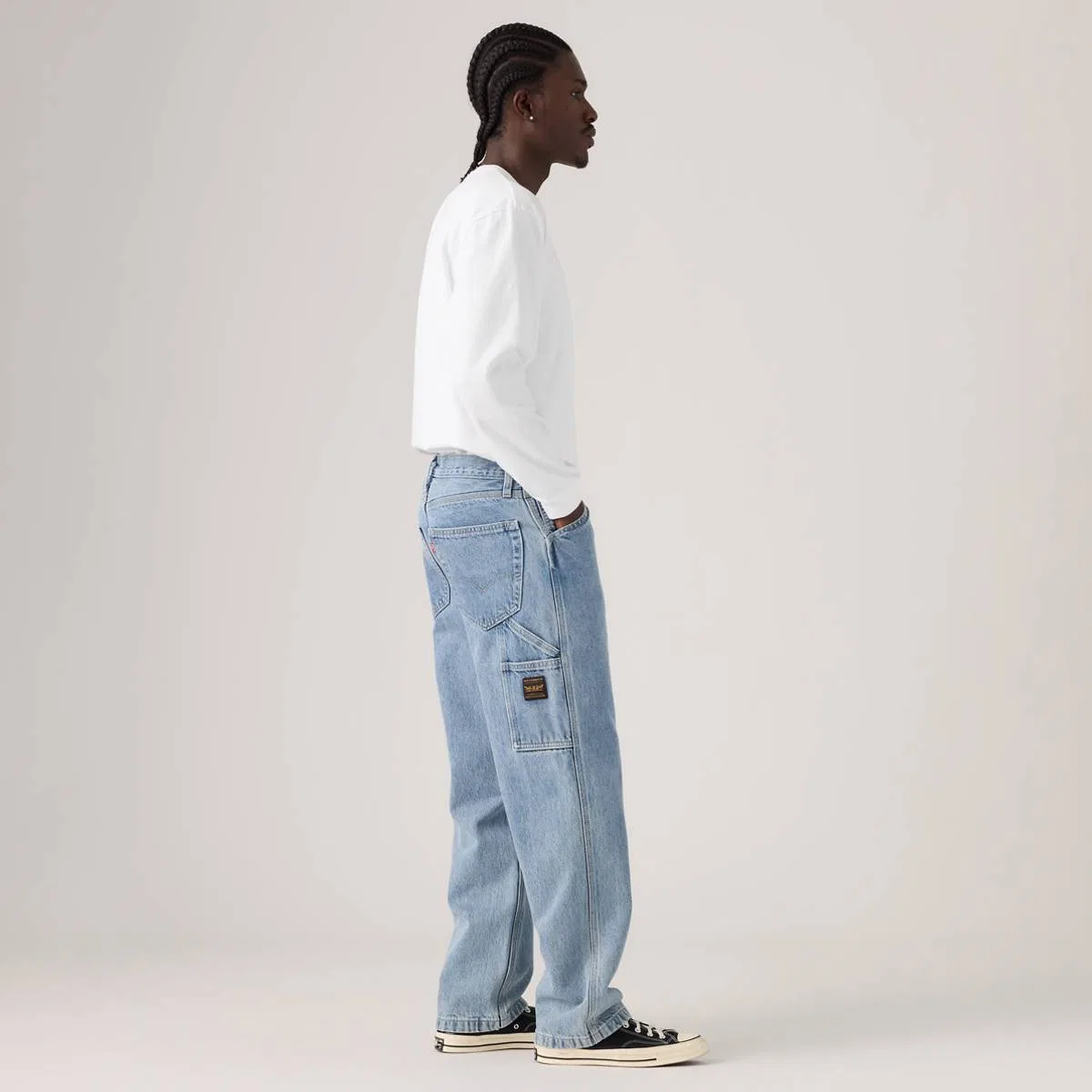 свободные прямые мужские рабочие джинсы 568 Levi's, Put In Work - Light Wash — фото 4