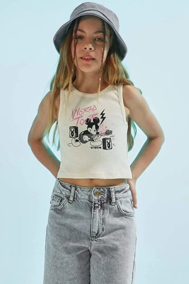 Детская майка для девочек с принтом Disney mickey & minnie undershirt girls' Defacto, Ekru-Er99