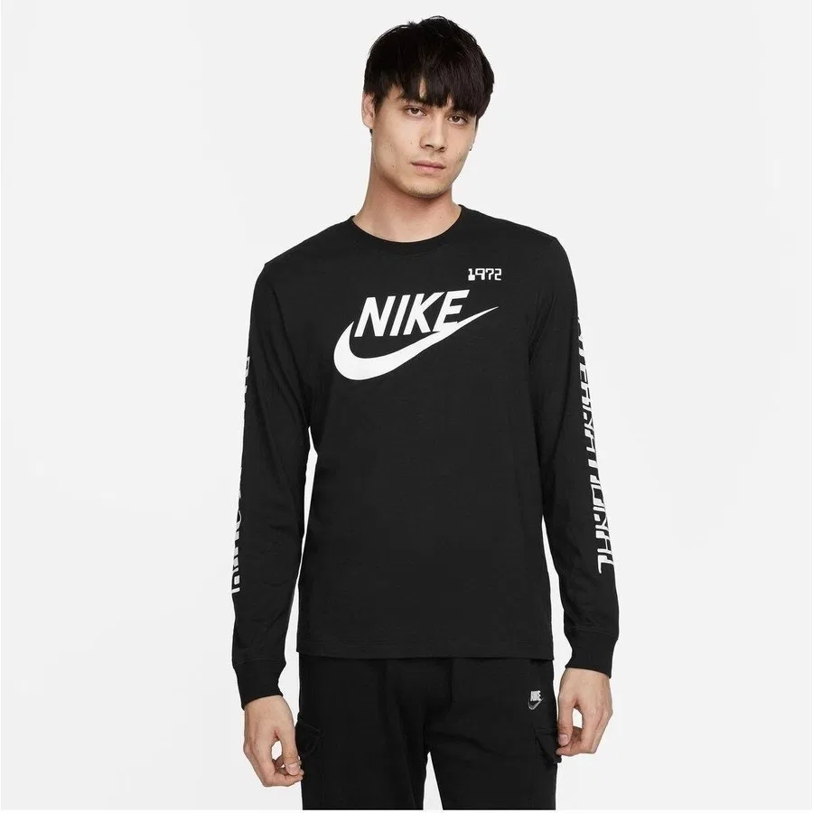 Спортивный свитшот с принтом Sportswear Sweatshirt DX1007-010 Nike, Черный