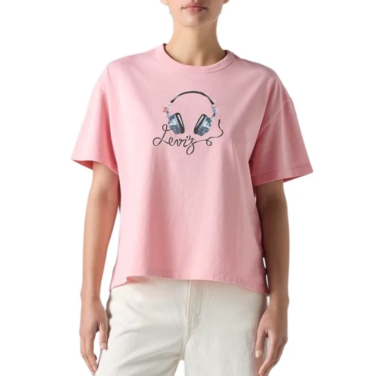 Женская футболка с круглым вырезом Pink Levis, Pink