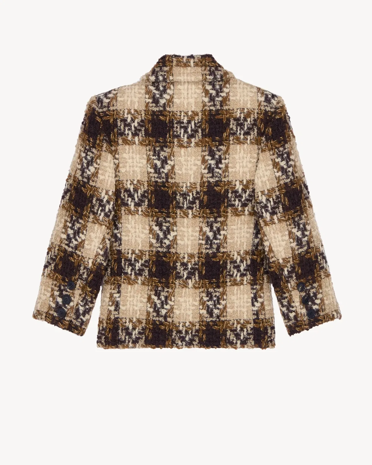 Однобортный жакет из твида SAINT LAURENT, черный — фото 3