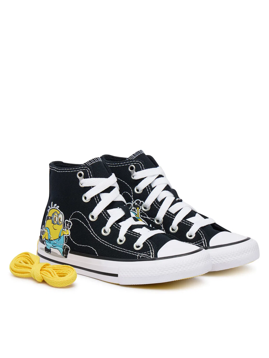 Тканевые кроссовки для мальчика Minions Chuck Taylor All Star Converse, черный — фото 2