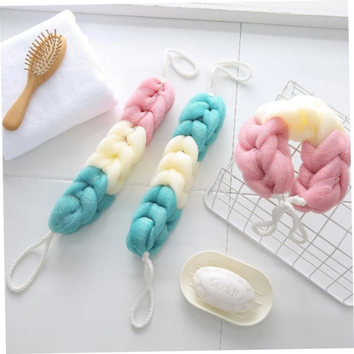 Мочалка для душа Body Scrub Bath Towel Warmhm, 3 шт, 57x5.5x5 см, Assorted Colours — фото 3