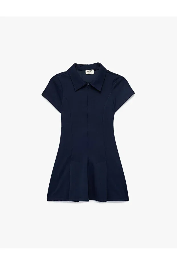 Детское платье для девочек с коротким рукавом Koton, Navy Blue — фото 3