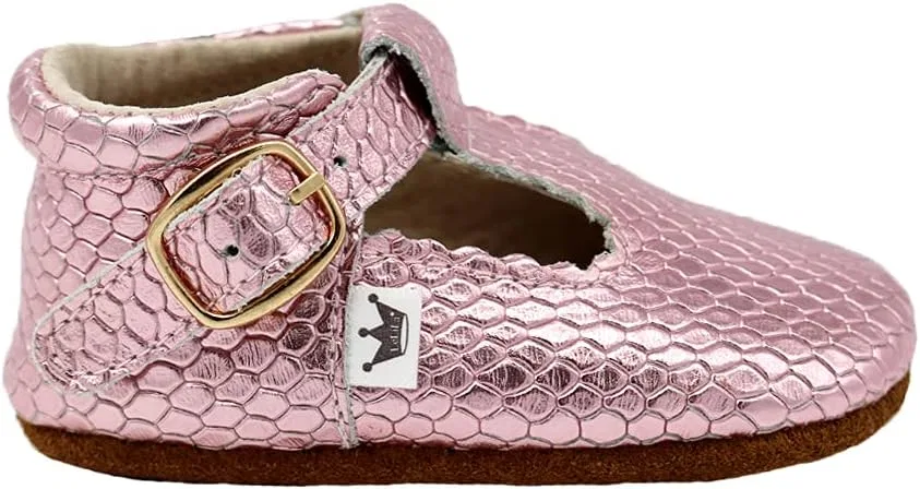 Детские туфли Мэри Джейн с ремешком Liv & Leo, Pink Metallic