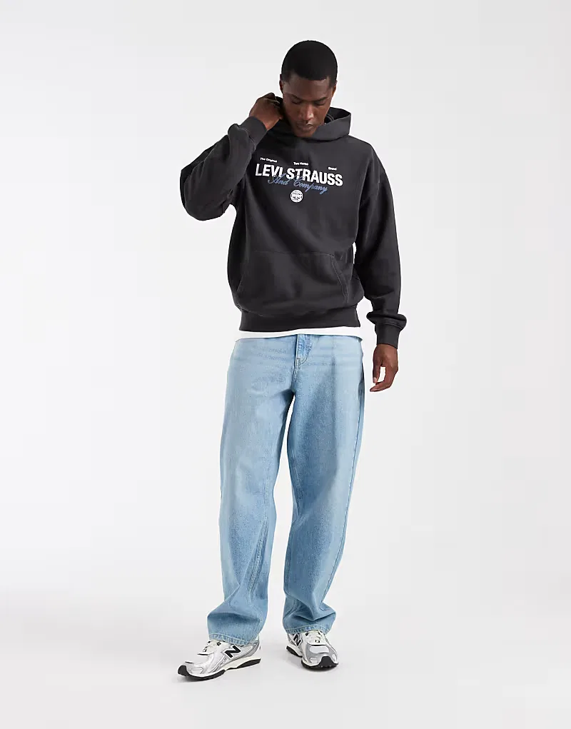 Худи Levi's с принтом Закат в выцветшем черном цвете