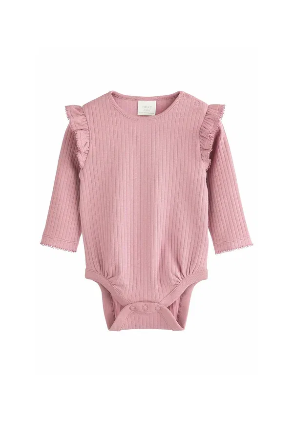 Комплект из 4 футболок с длинным рукавом Long sleeve frill Next, pink cream, розовый — фото 4