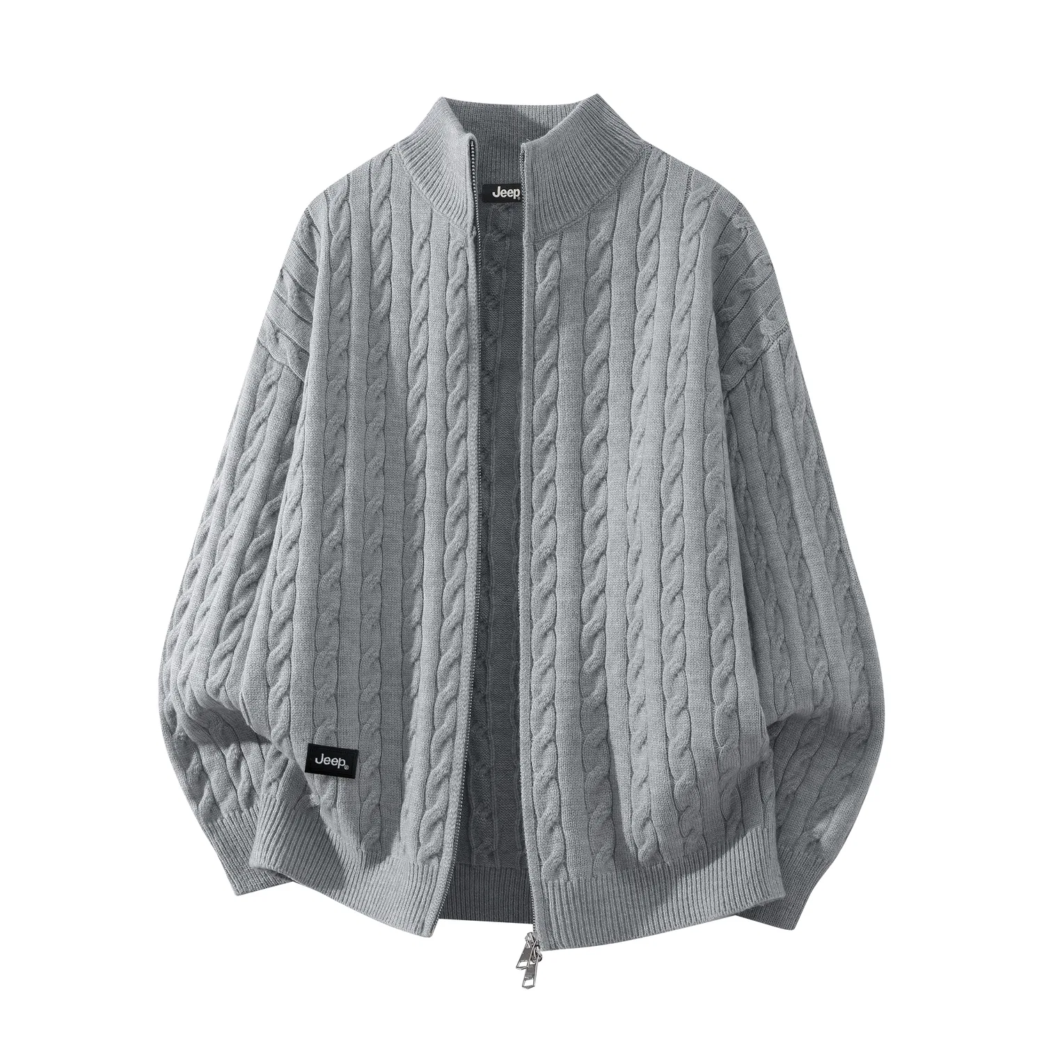 Детский свитер с воротником-стойкой Jeep Leisure Collection, Light Gray