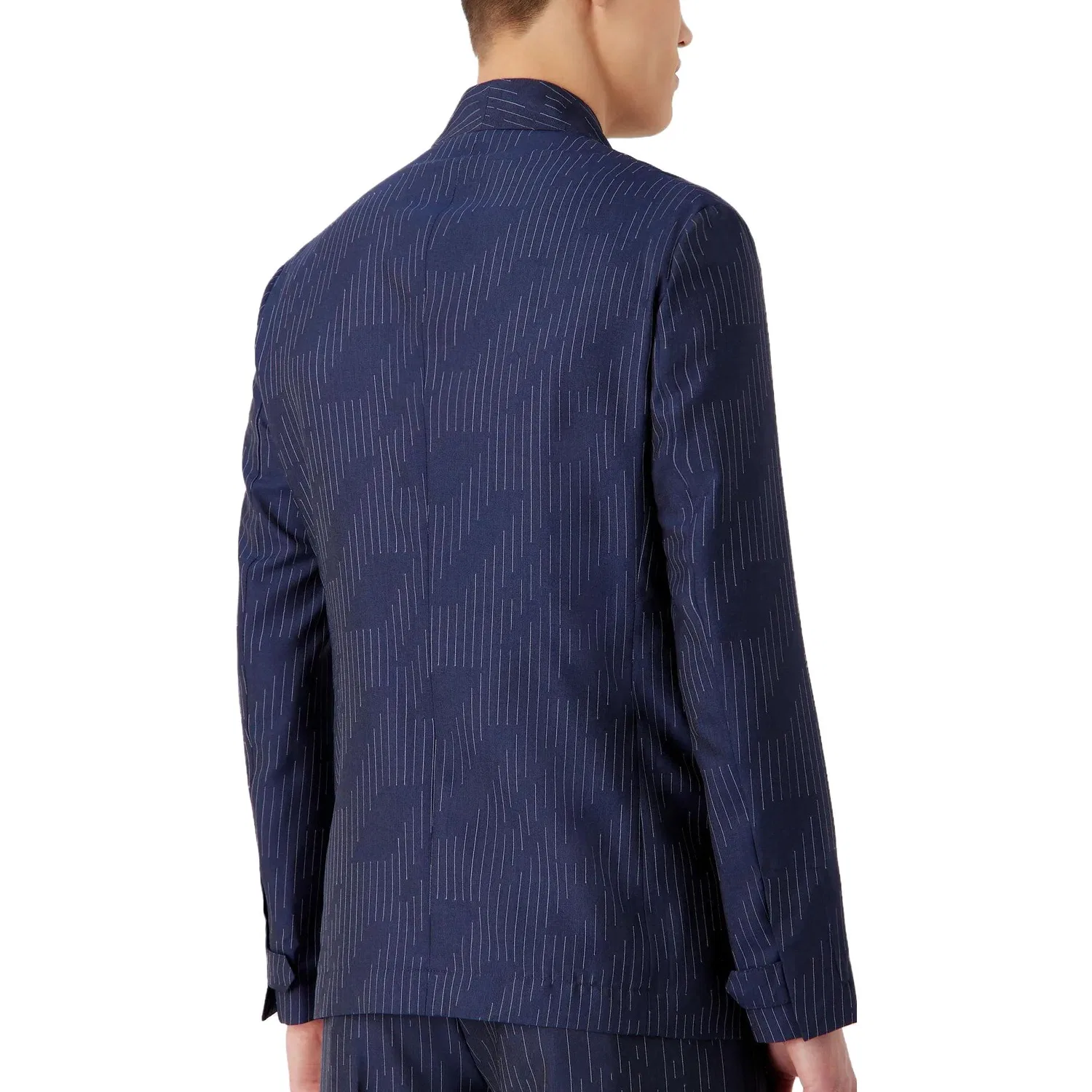 Мужской деловой костюм с воротником EMPORIO ARMANI, Blue — фото 4
