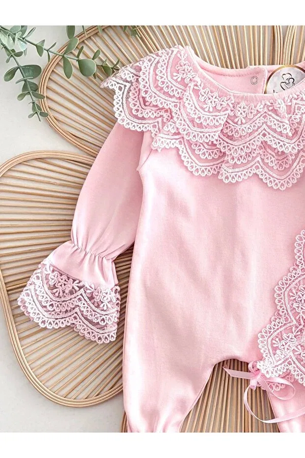 Детский комбинезон для девочек кружевной Carmen Jammybaby, Pink — фото 3
