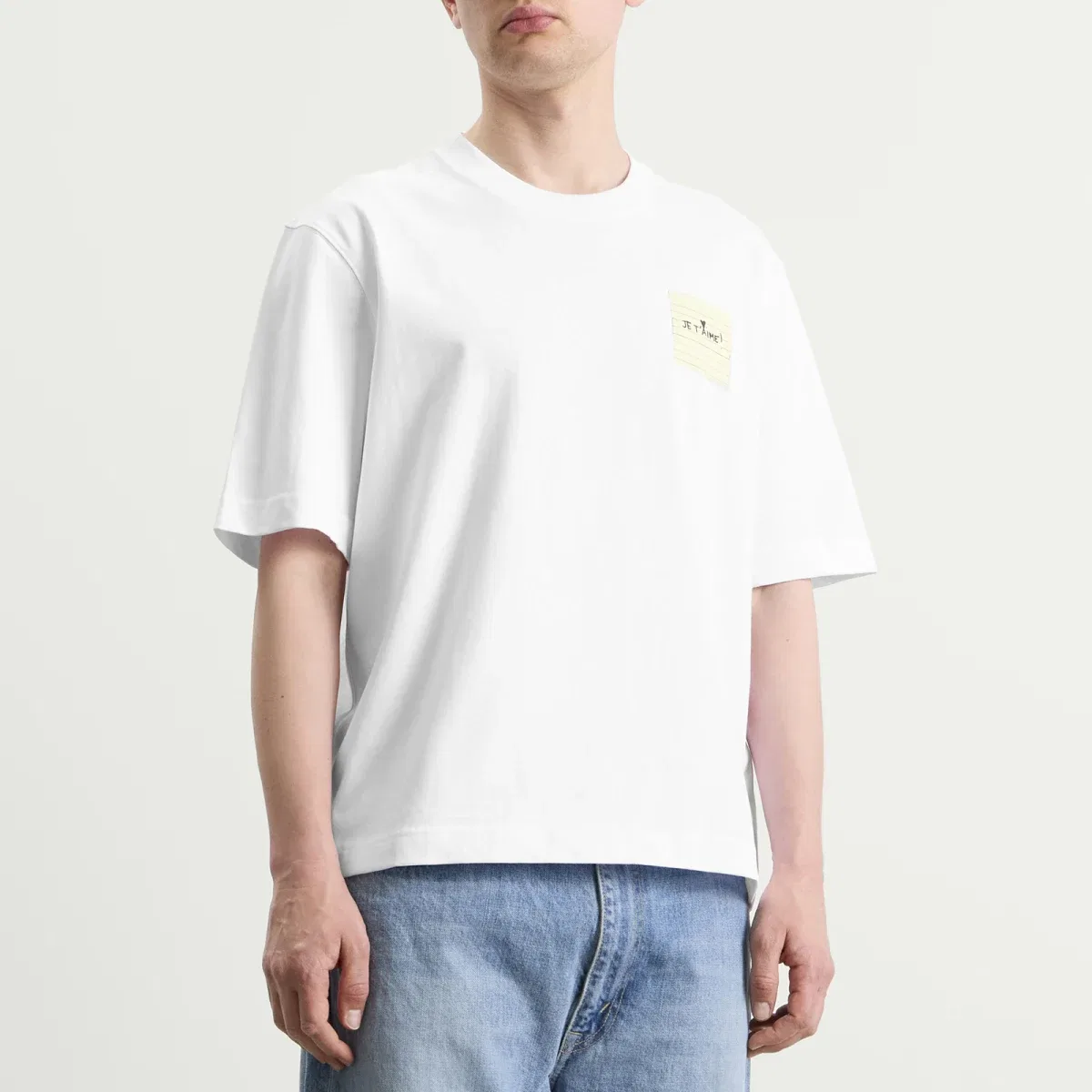 Футболка с принтом Post it je t'aime t-shirt Ami Paris, Blanc — фото 2