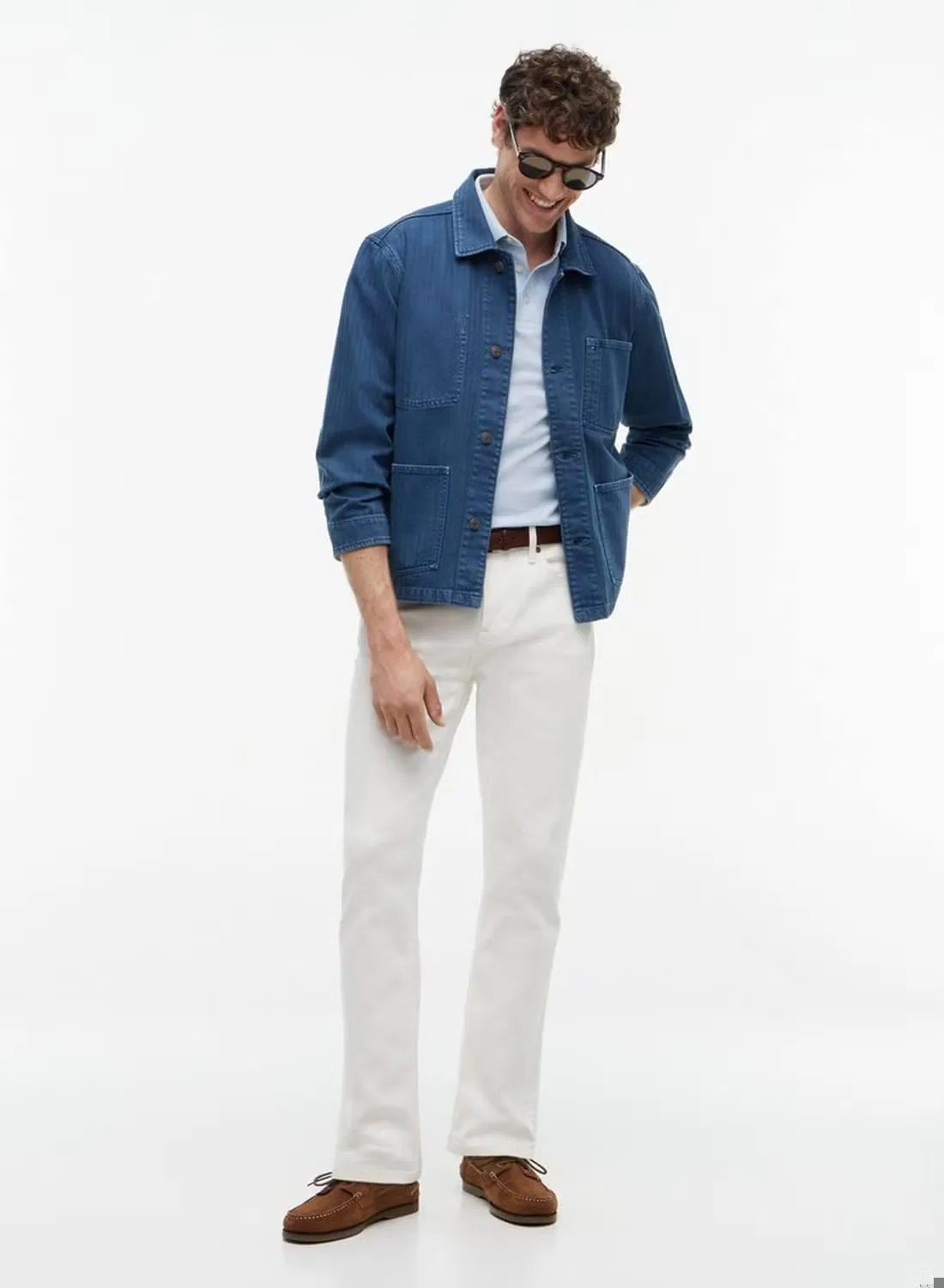 Поло с контрастной отделкой хлопковое Slim fit tipped pique Tommy Hilfiger, голубой — фото 4