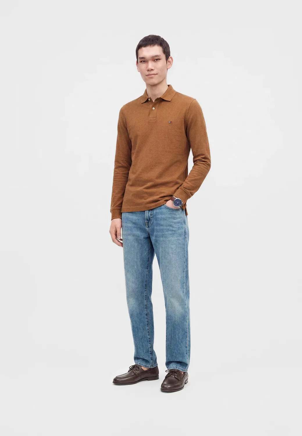 Поло с длинными рукавами, модель 1985 года Tommy Hilfiger, Timeless Tawny — фото 2