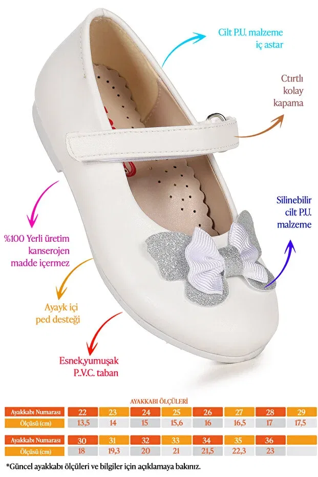 Детские балетки для девочек с принтом Pruva Kiko Kids, White — фото 2