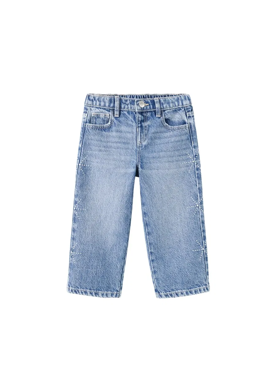 Детские шорты MANGO KIDS свободного кроя, синий деним