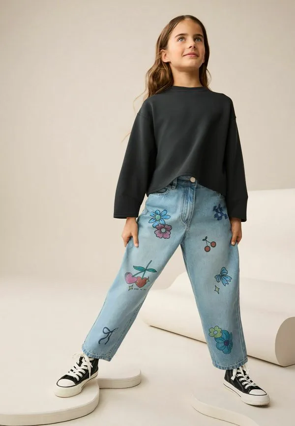 Джинсы прямого кроя с принтом, классического кроя. Next, Denim — фото 3