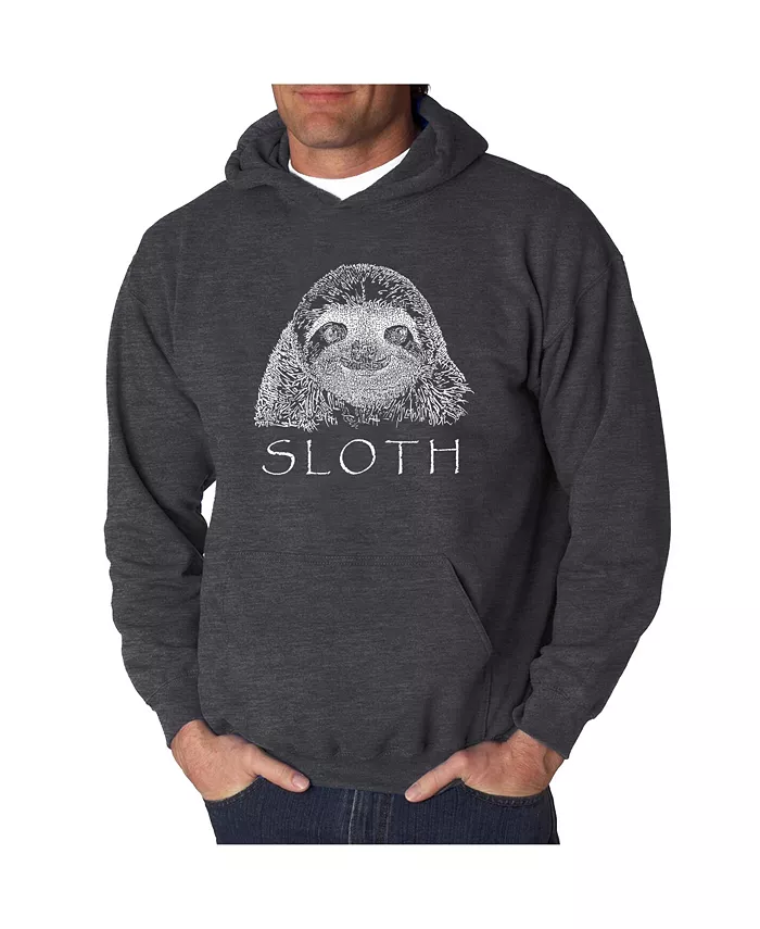 

Мужская худи с принтом - Sloth LA Pop Art, серый