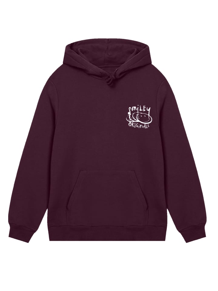 

Толстовка Smiley Originals с рисунком в стиле панк-дриппи в уличном стиле бордового цвета F4NT4STIC