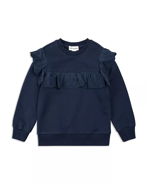 

Детская блузка с длинными рукавами и перфорацией. Miles The Label, синий