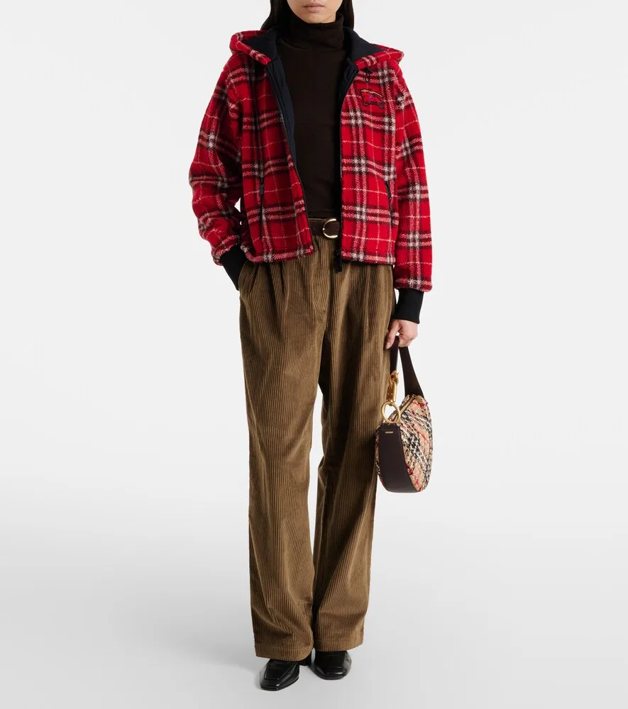 Куртка Burberry с капюшоном, шерстяная смесь, красный — фото 2