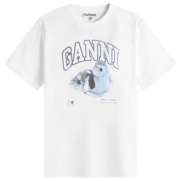 

Футболка Duckie с комфортом Ganni, белый