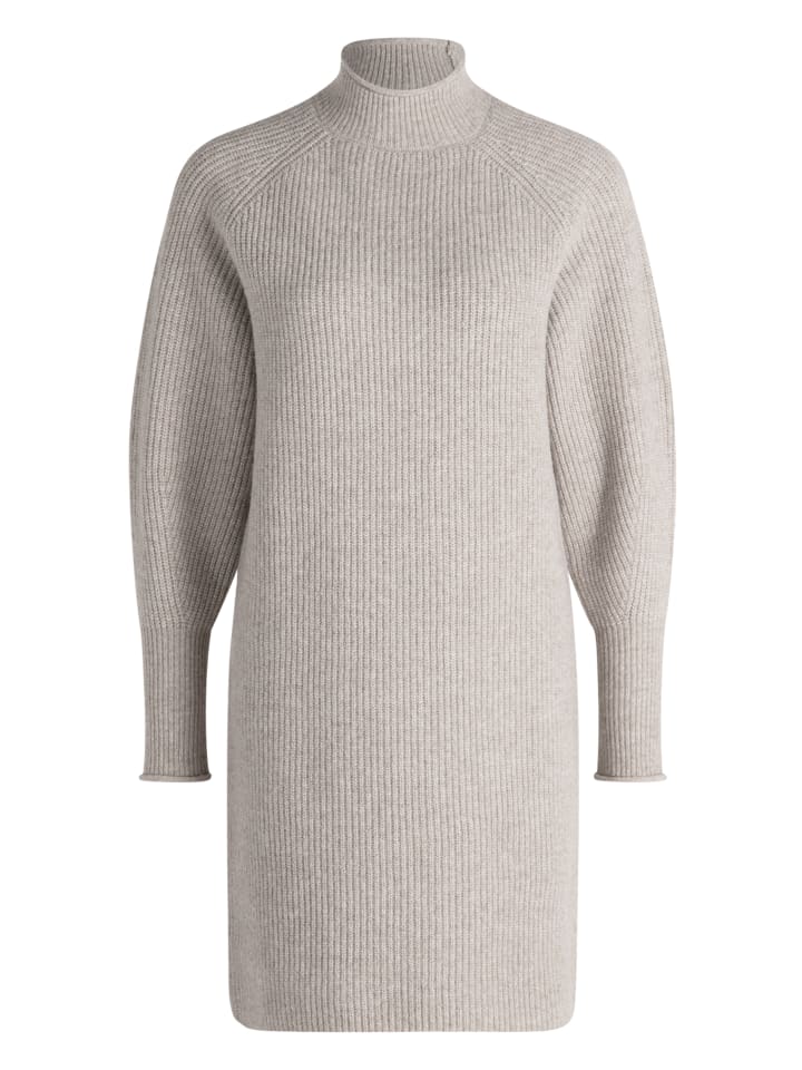 

Zero Вязаное платье со стойкой и воротником-стойкой, бежевого меланжевого цвета