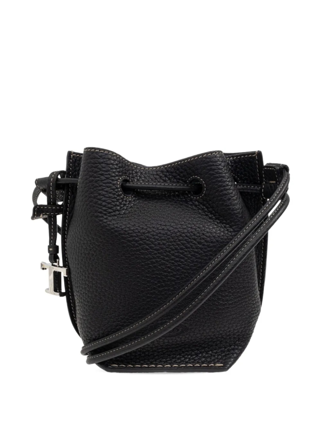

Сумка-ведро из кожи с завязками Tod's, черный