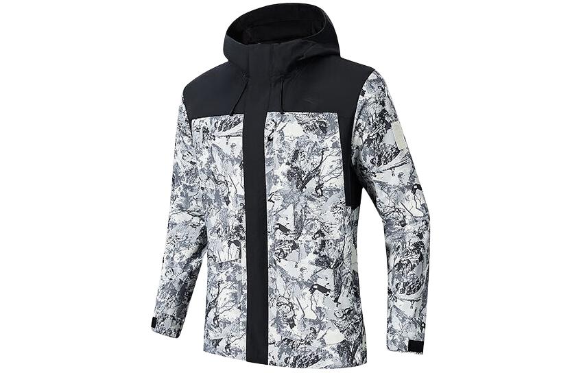 

Коллекция Anta Outdoor, куртка, пальто, мужская, базовая, черная/с принтом по всей поверхности