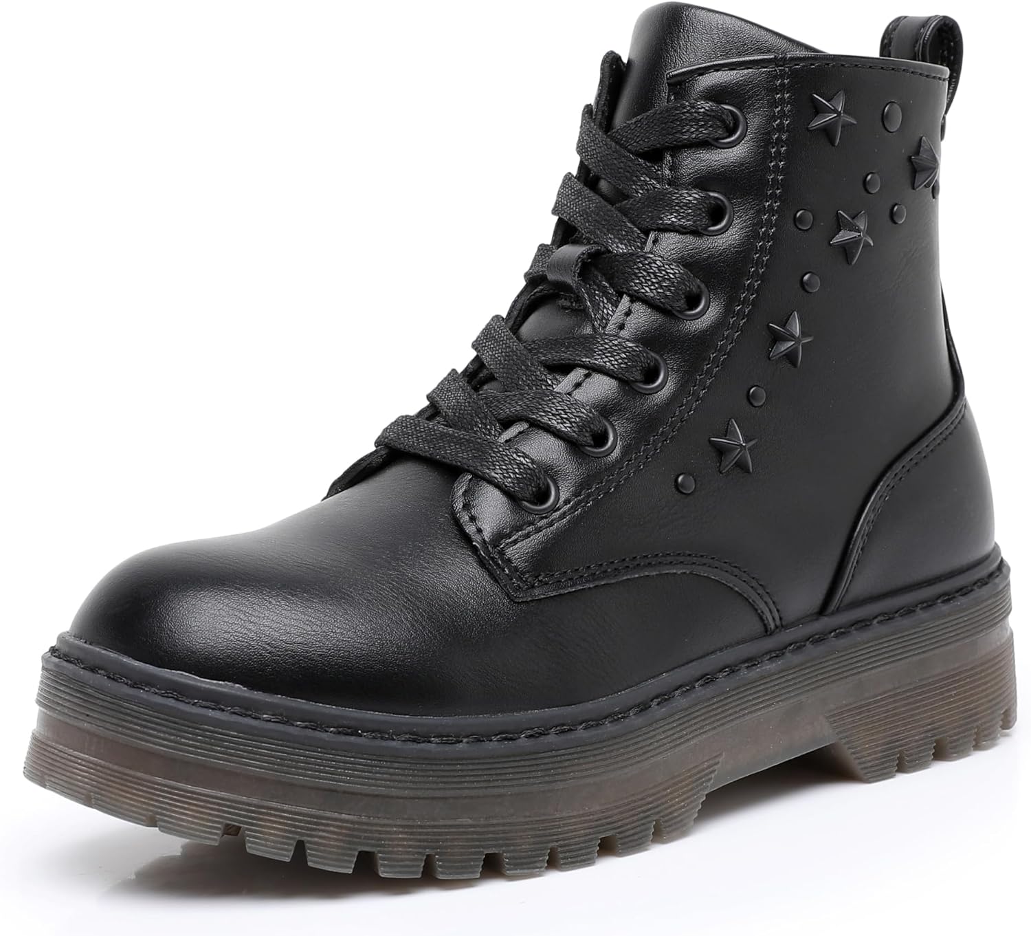 

Ботинки Apakowa, ботильоны на шнурках с боковой молнией (для малышей/детей младшего возраста/подростков), Black-6250