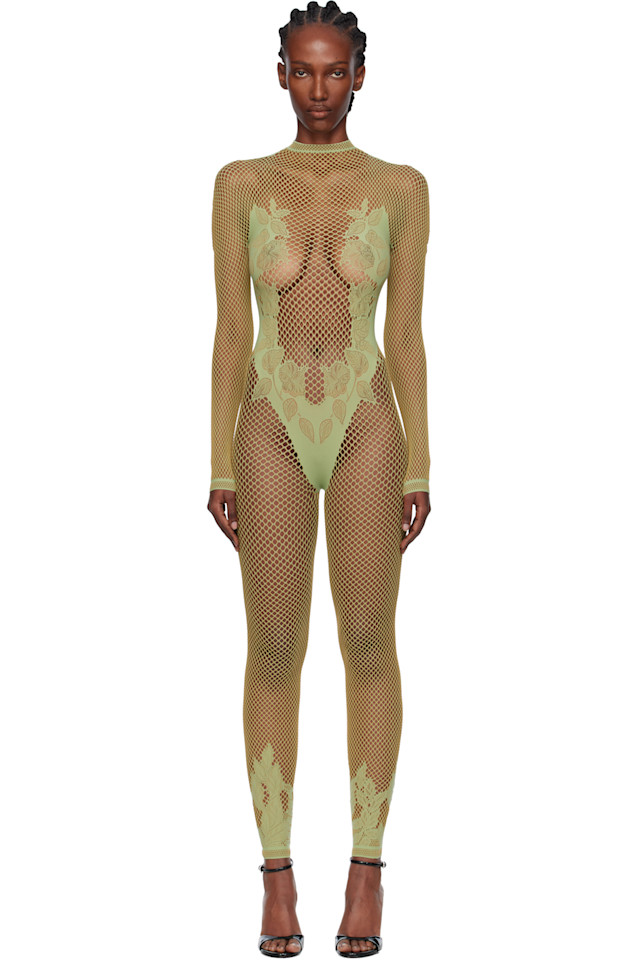 

Комбинезон-Капри из сетчатой ткани с листьями Poster Girl, зеленый