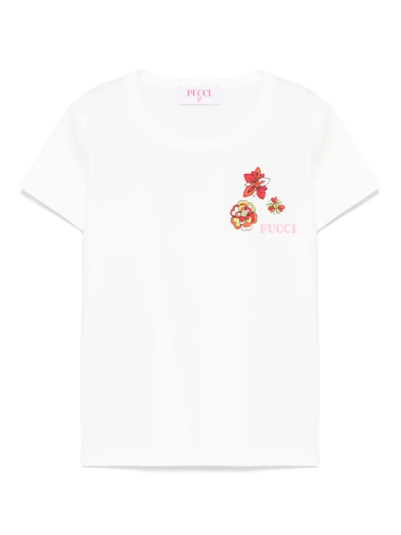 

Футболка с вышитым логотипом PUCCI Junior, белый