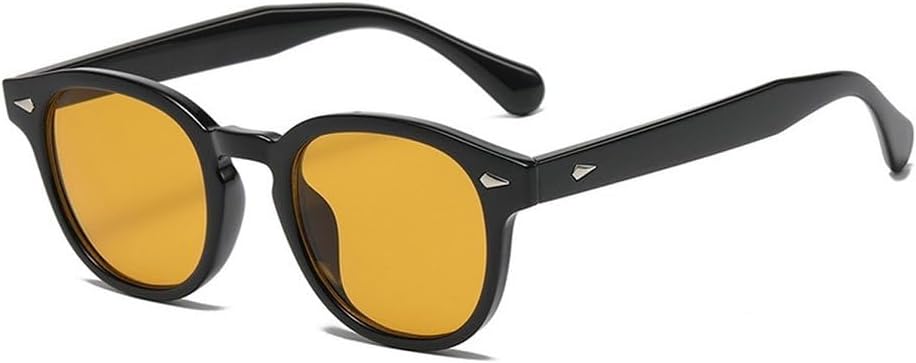 

Модные овальные солнцезащитные очки для женщин в стиле ретро с заклепками, защита от УФ-излучения UV400, трендовые мужские солнцезащитные очки с прозрачными линзами цвета океана, квадратной формы SKFGNX, Black Orange