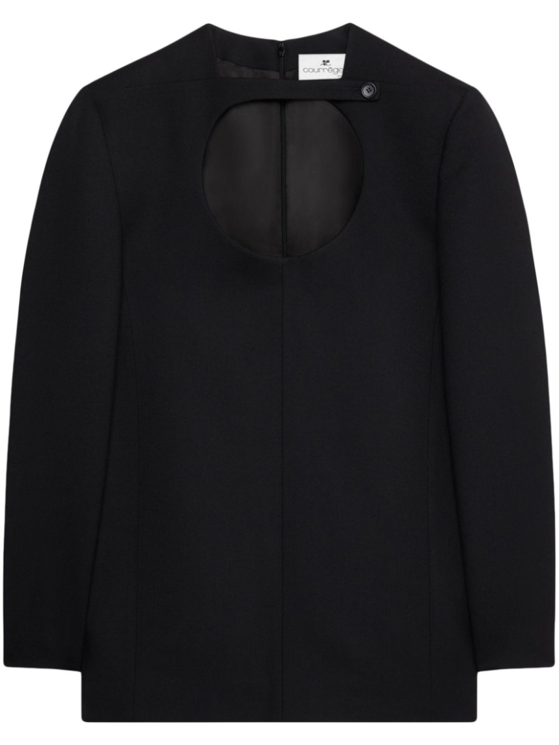 

Courrèges платье мини из вирджинской шерсти, черный