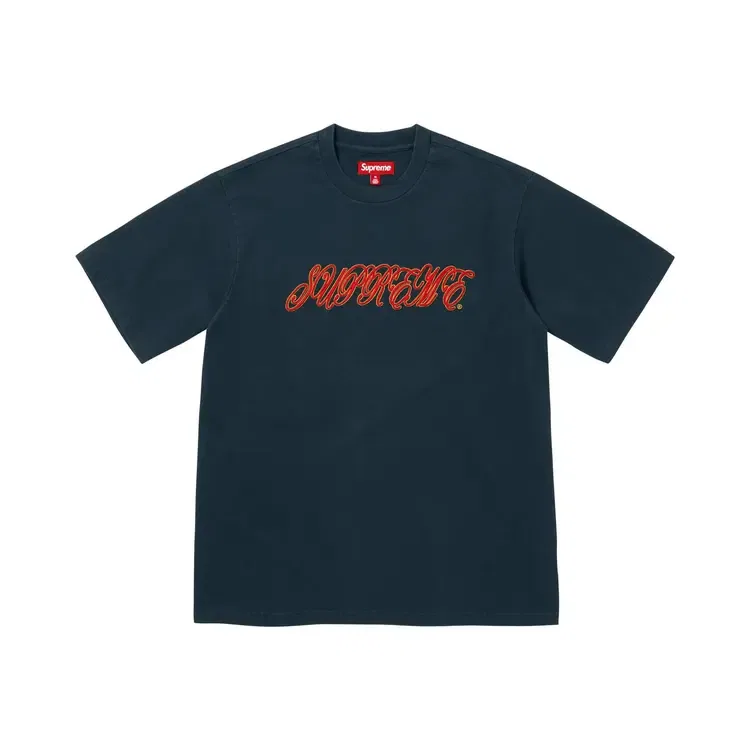 Футболка с коротким рукавом и рельефным рисунком Supreme, синий