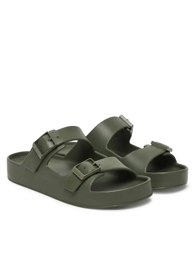 Calvin Klein Мюли Ergon Eva Double Bar Sandal HM0HM02116, зеленые — фото 2