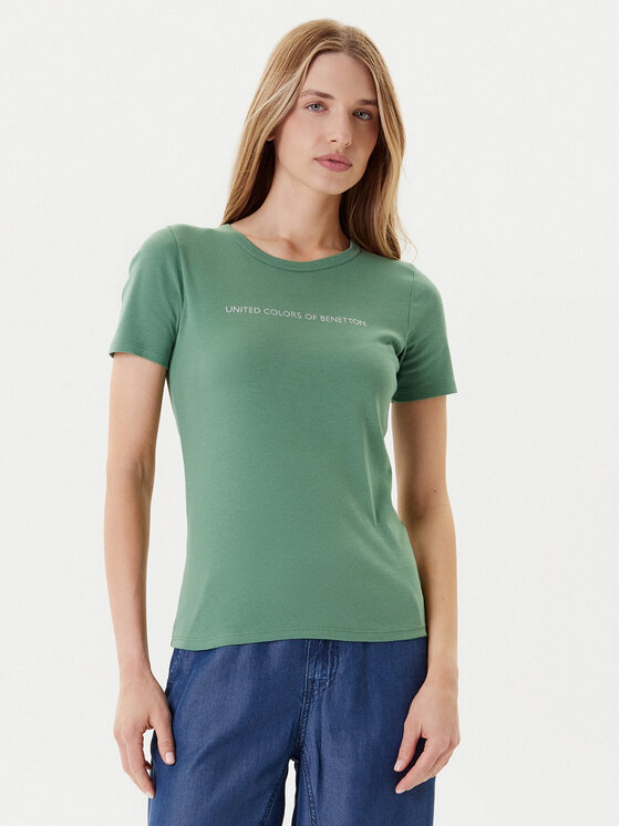 

Футболка обычного кроя 3GA2E16A2 United Colors Of Benetton, зеленый