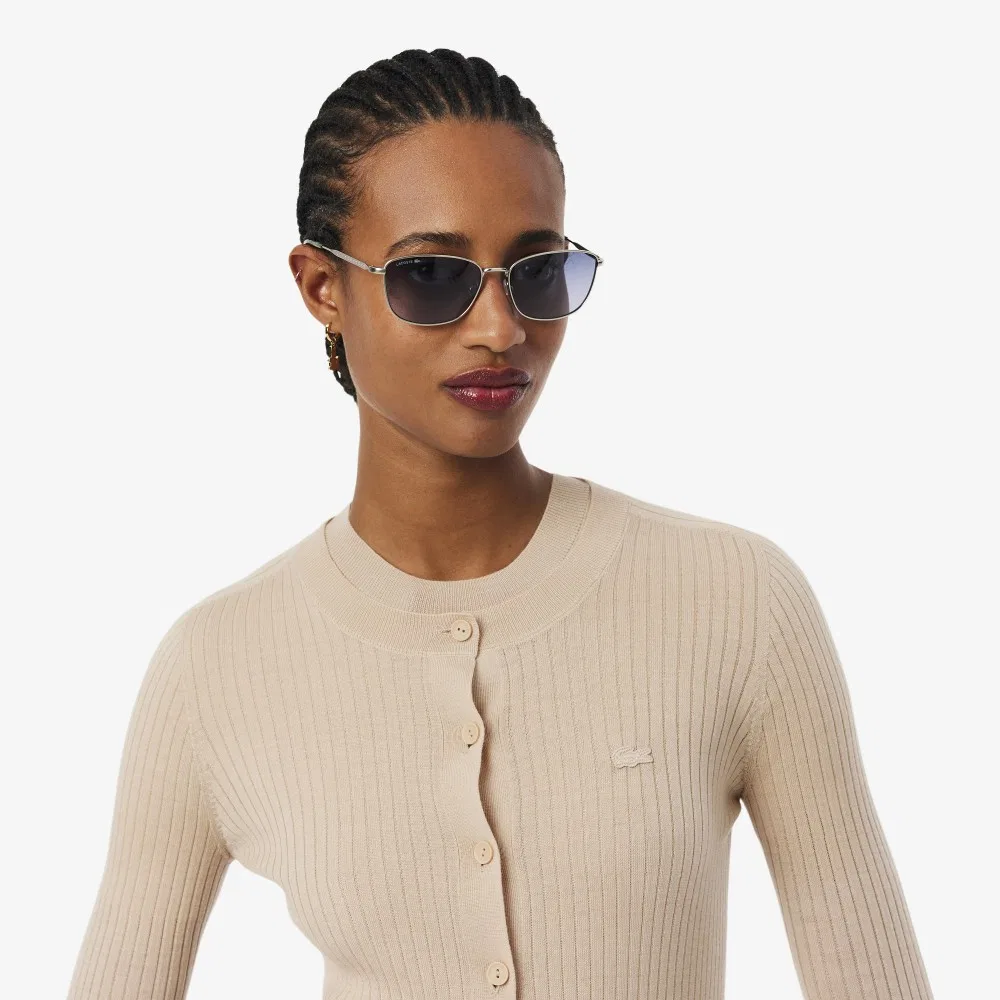 Кардиган Lacoste Бежевый, Мериносовая шерсть в рубчик — фото 2