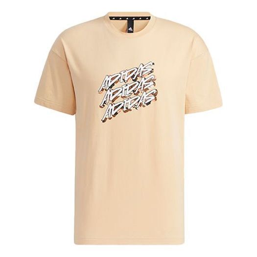 

Футболка ub gfx t граффити печать логотип спорт короткий рукав Adidas, желтый
