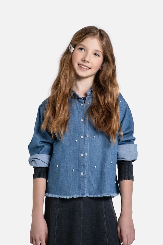 

Детская джинсовая рубашка Coccodrillo, синий