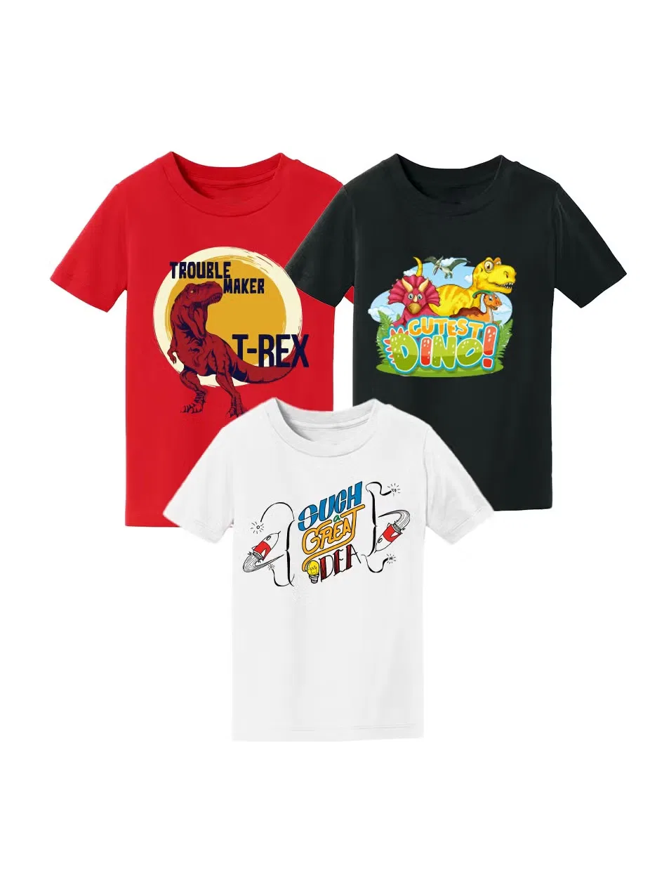 Футболка с принтом для мальчиков Printshop4Me, разноцветный