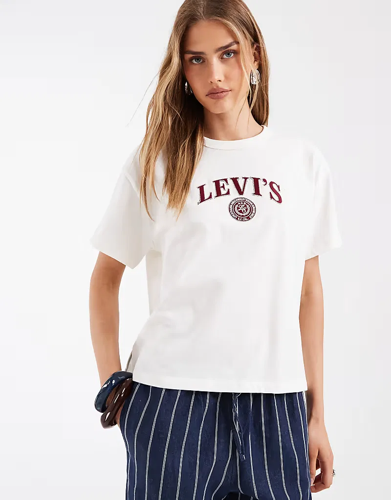 Футболка винтажная с графическим принтом Levi's, белый — фото 2