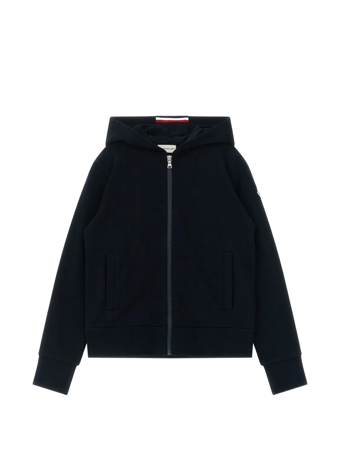Свитшот с капюшоном и застежкой на молнии Moncler, темно-синий
